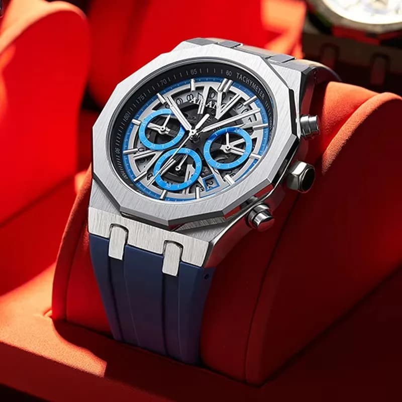 Reloj Hombre 2025 Men Sport Chronograph Watch Stainless Steel With Dates Waterproof Luminous Quartz Watch For Men Montre Homme