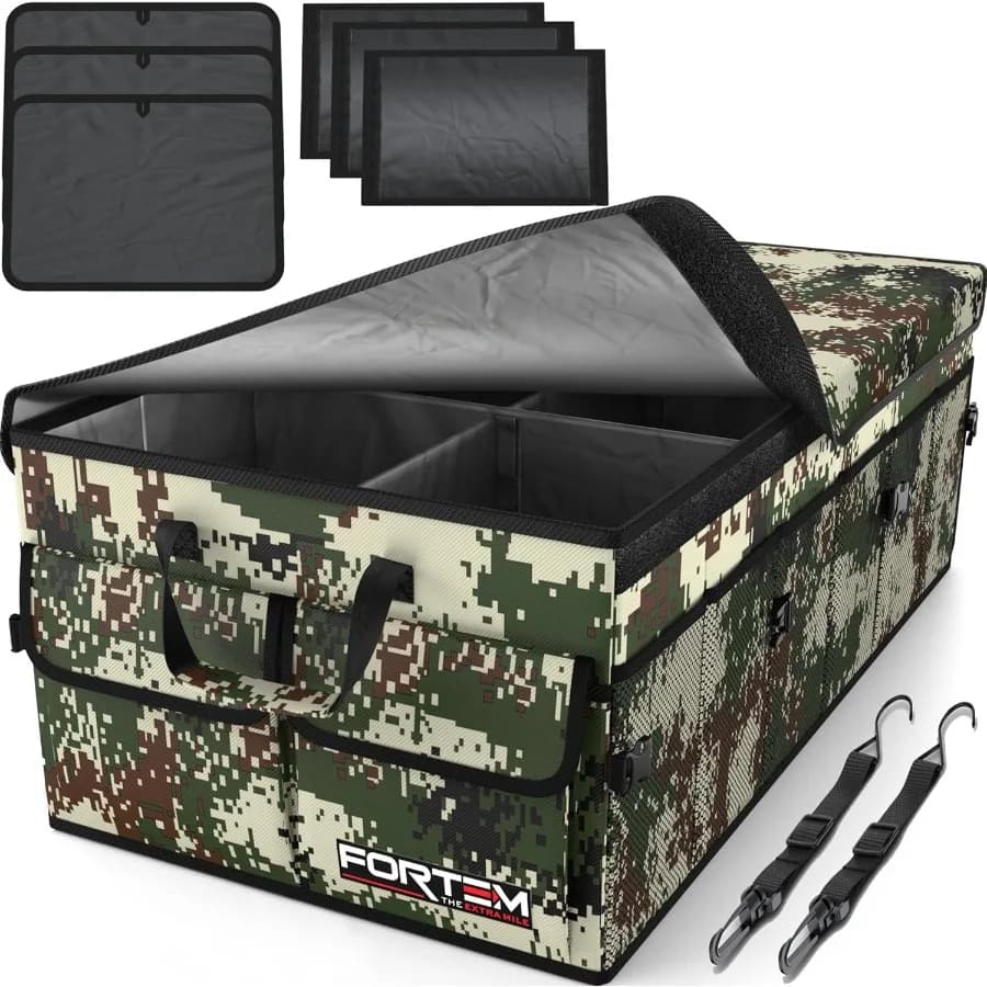 Organizzatore per bagagliaio per auto Organizzatore SUV pieghevole multiscomparto Stoccaggio pieghevole per accessori auto per donne uomini 600D Bue Non