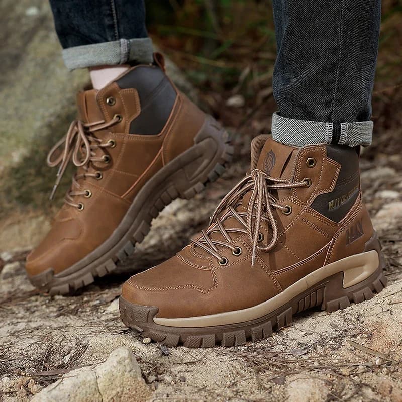 High-Top Men's Boots Breathable Durable Combat Boots Outdoor Anti-slip Hiking Boots Men Boots Strong Traction Ankle Boots