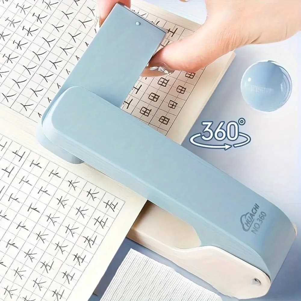 Cucitrice da tavolo rotante a 360 gradi Cucitrice multifunzione semplice per risparmiare manodopera Cucitrice per carta facile da usare fino a 25 pagine