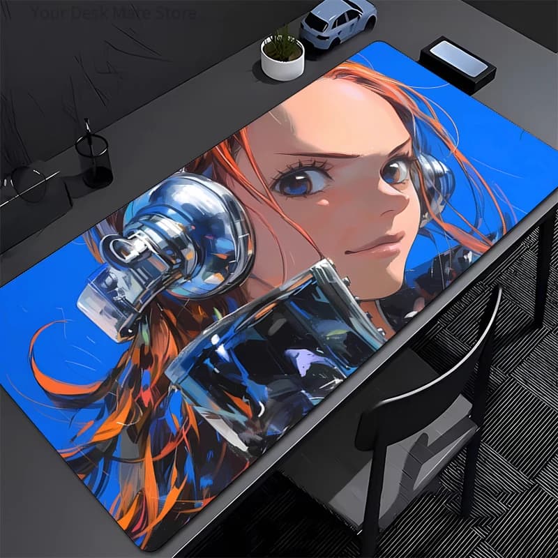 Tappetino per mouse da gioco ONE PIECE Nami, accessori per ufficio, tappetino per tastiera da gamer, tappetino antiscivolo per laptop, tappetino grande per PC, mousepad.