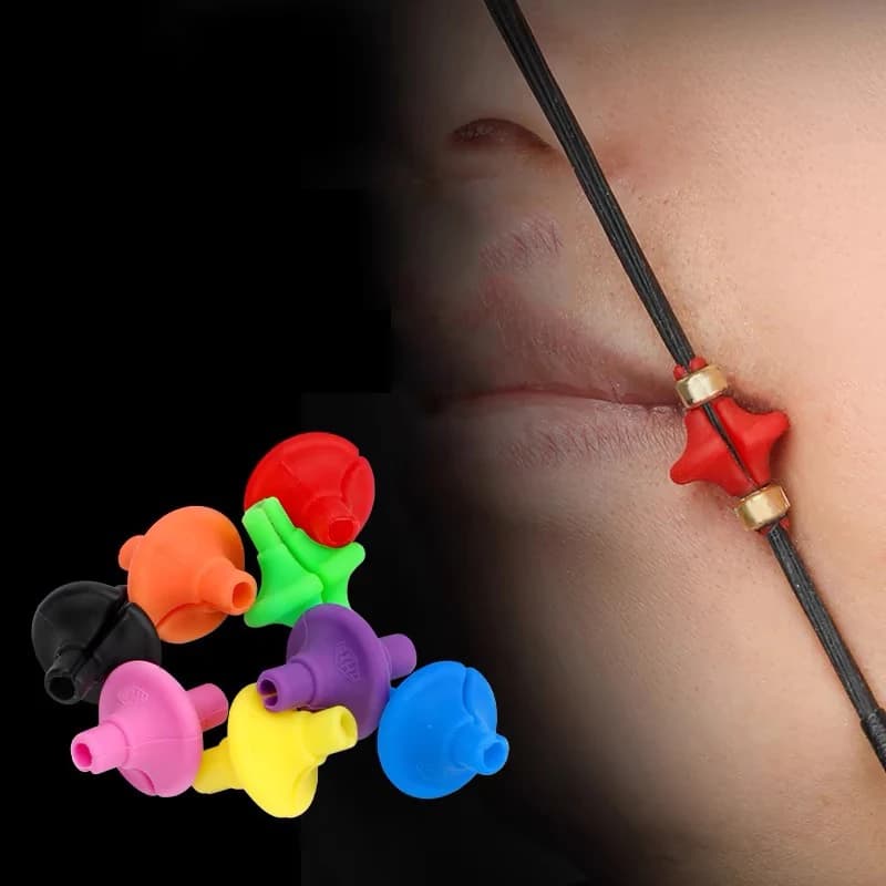 Tiro con l'arco Gomma Kisser Pulsante Gel di silice perline per labbra per arco ricurvo Arco composto Archer Tiro Pratica Accessori per l'allenamento