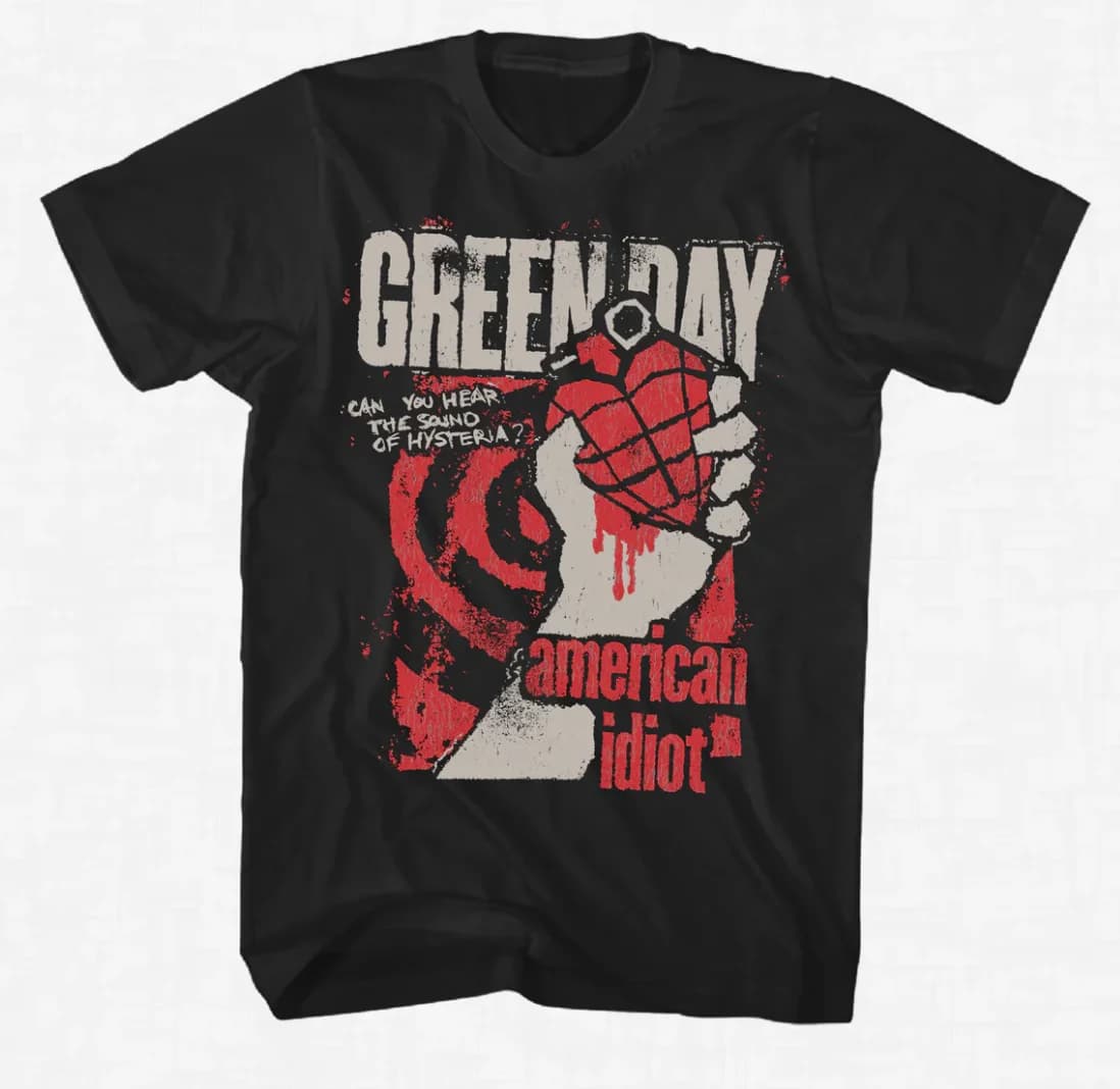 Green Day American Idiot Band T-Shirt 100% Cotton Graphic Tee Men Women Summer Streetwear Top