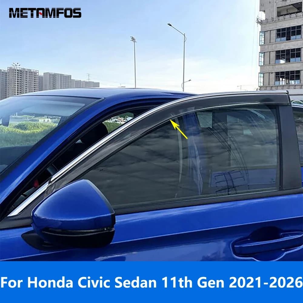 Deflettori Vento per Finestrini Honda Civic Sedan 11a Generazione 2021-2025 2026, Parasole, Protezione dalla Pioggia, Accessori