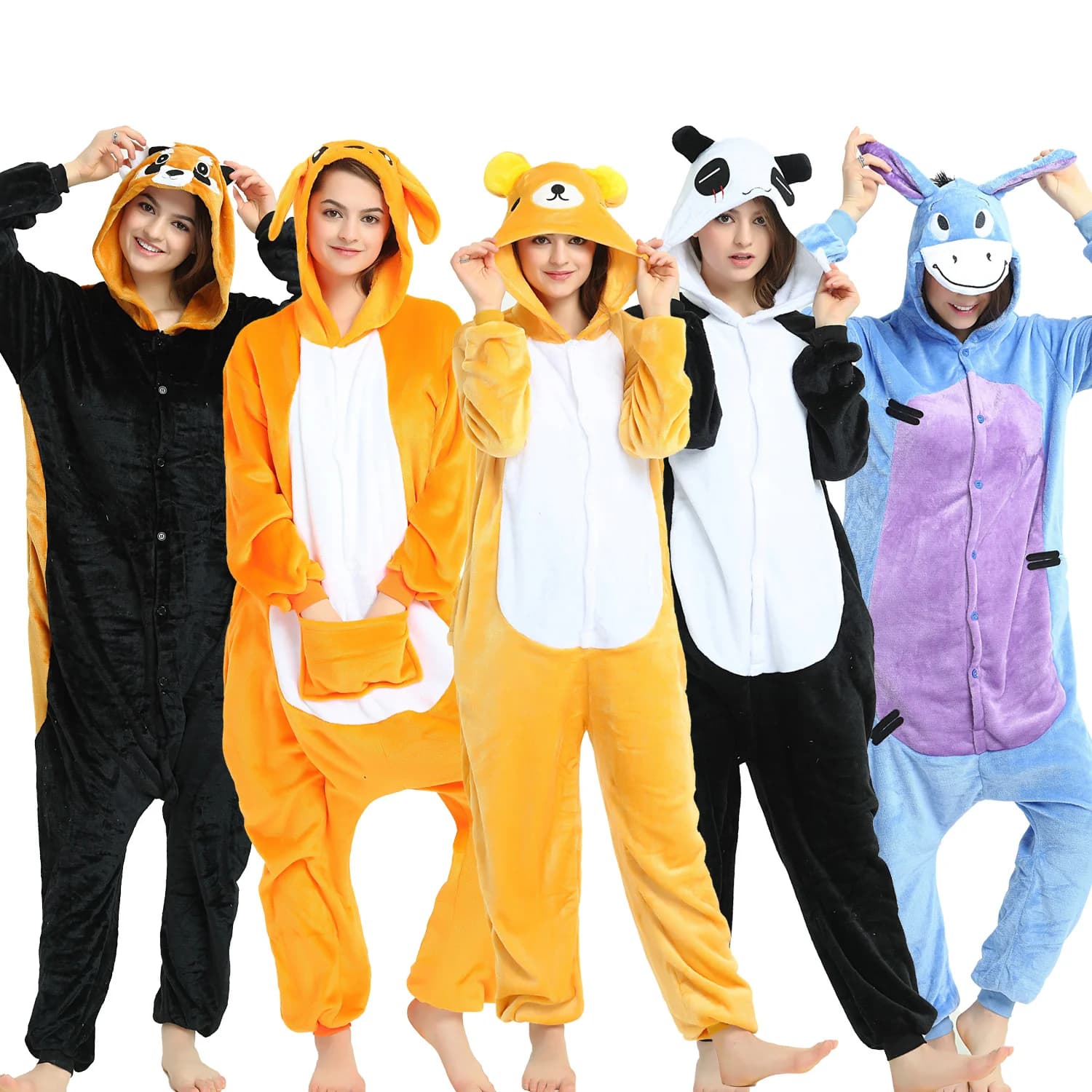 Kigurumi Unicorn Full pajamas Woman Winter Complex Flannel Cartoon Cosplay Night costume Animal Onesies Man