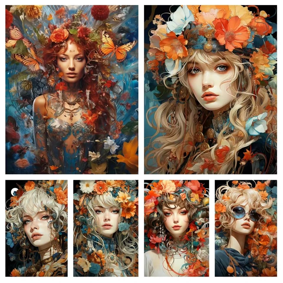 Diamond Painting Nuova Collezione Donna Fiori Farfalle Arte 5D Fai da Te Ricamo Mosaico Decorazioni Casa Kit Punto Croce