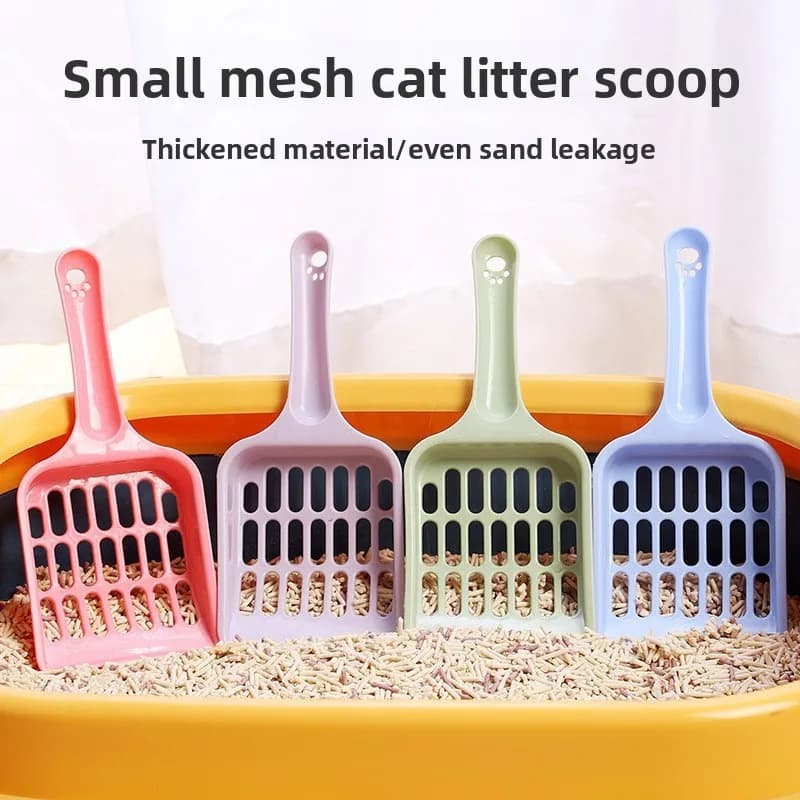 Paletta per lettiera per gatti a manico lungo con grandi fori - Setaccio profondo per lettiera agglomerante, di cristallo e biodegradabile, robusta e facile da usare