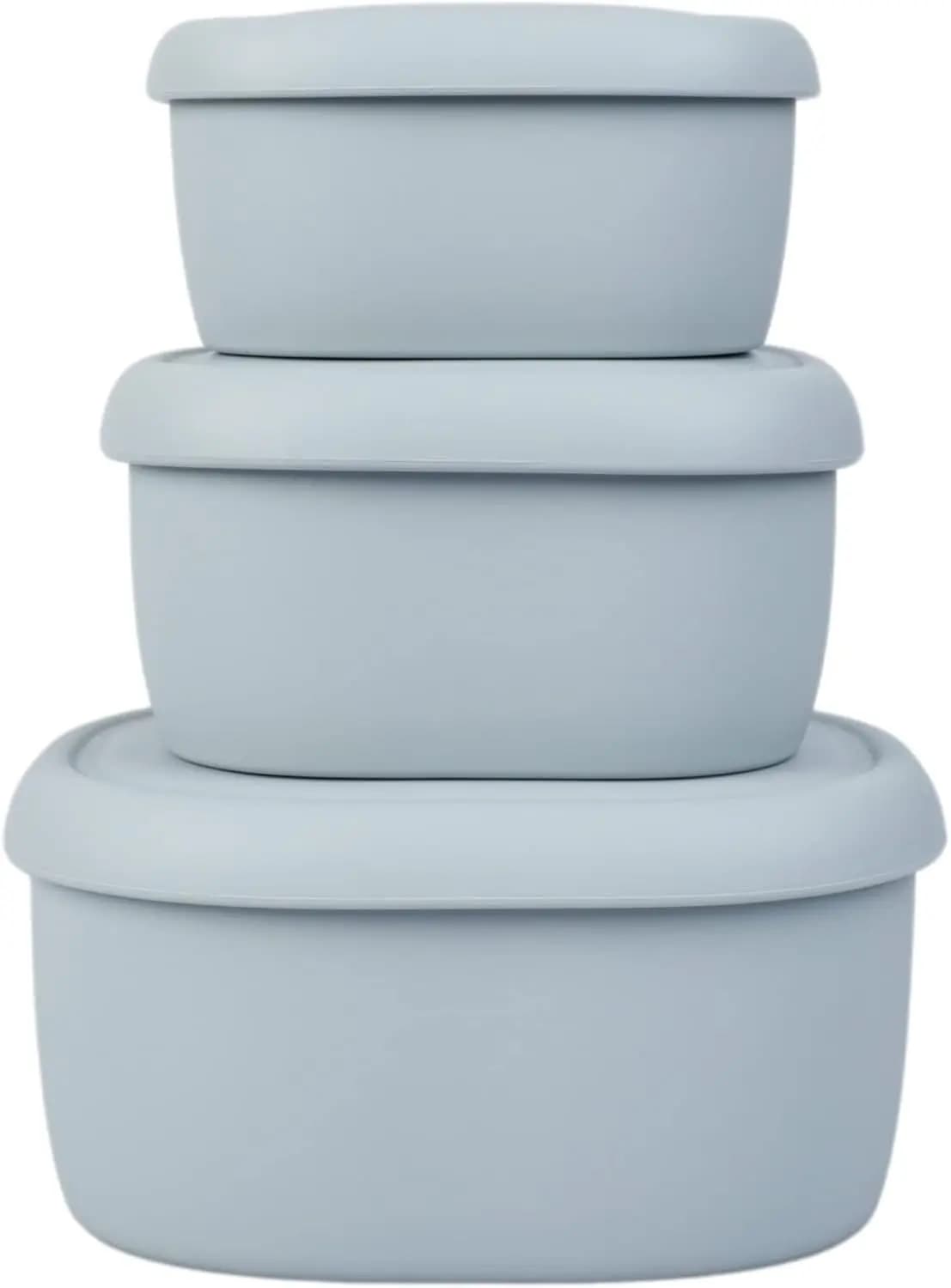 Stackable Silicone Containers - Set of 3 containers for hard shell silicone food | Without BPA, Airtight, Dishwasher and Washing Machine