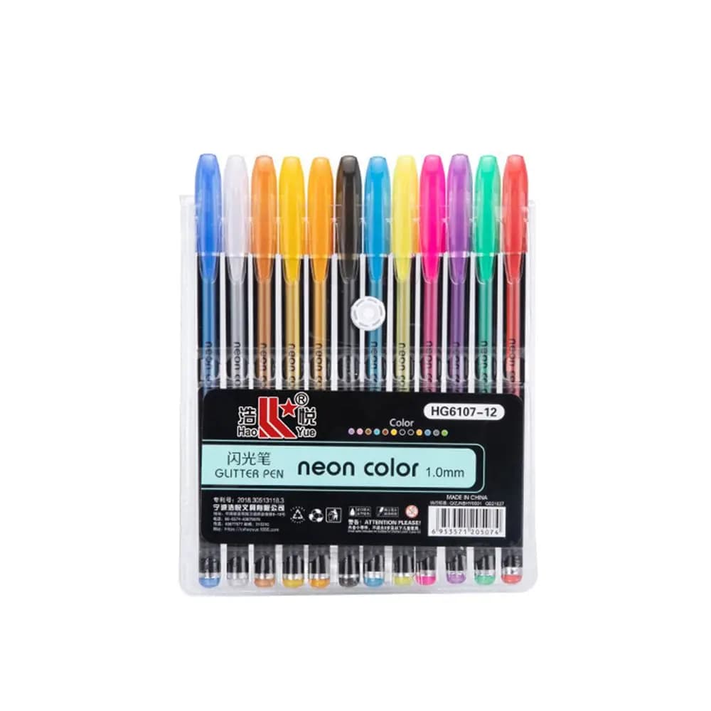 Set di Pennarelli Gel Glitterati a Punta Fine per Scrapbook, Album, Diari, Fai da Te, Forniture per Disegno e Colorazione