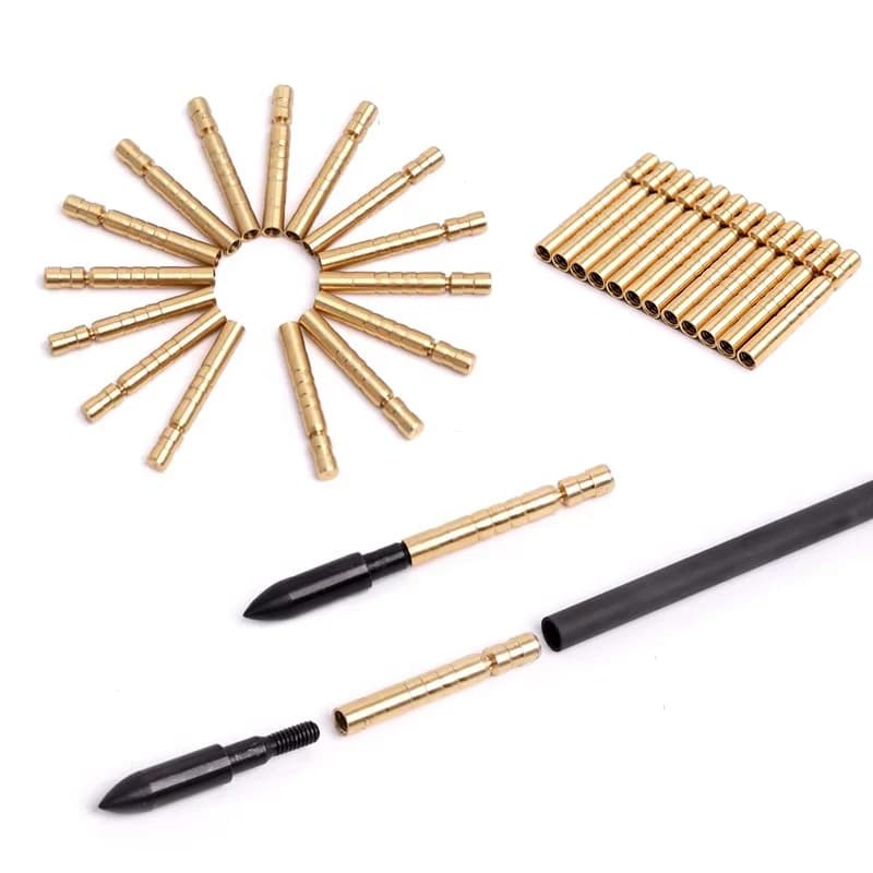 75Grain ID5.2mm Arrow Shaft Inserts Connet Copper Bushing DIY Archery Accessories for Arrowhead Arrow Parts Carbon Rod Component