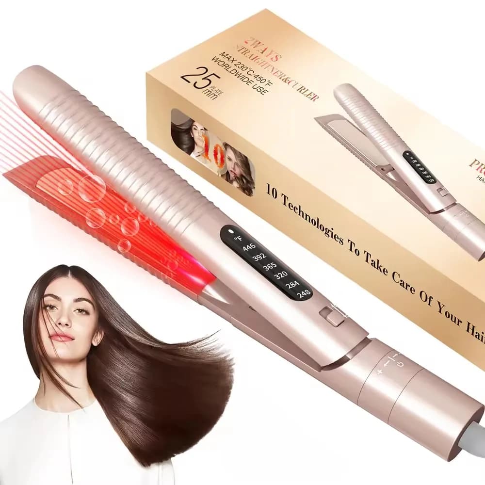 Hair Plate 2 in 1, Lisciante and Arricciacapelli Professional for Women/Girls