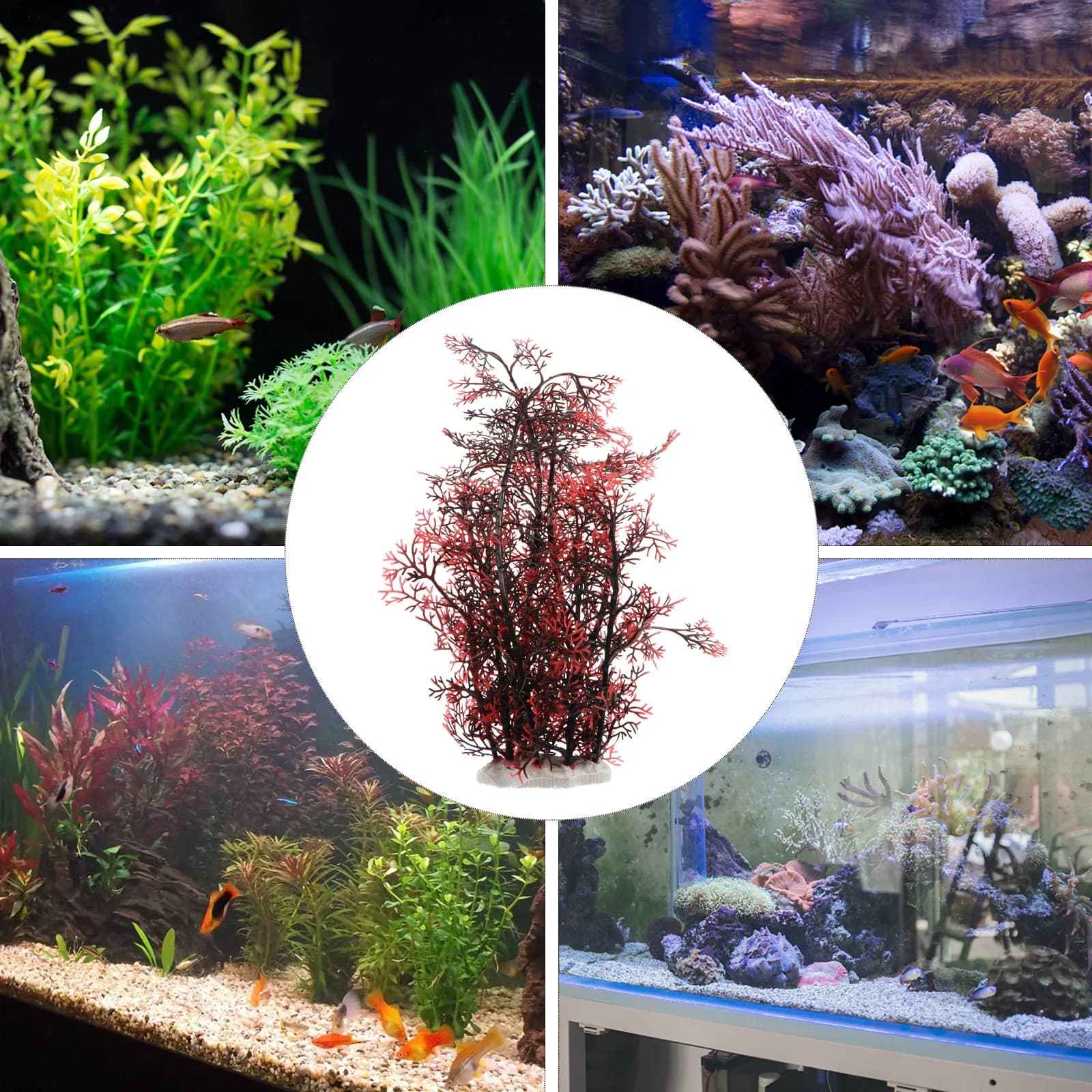2Pcs Artificial Aquarium Plants Simulation Aquatic Plastic Decorations Fish Tank Landscape Grass Artificial Water Plants