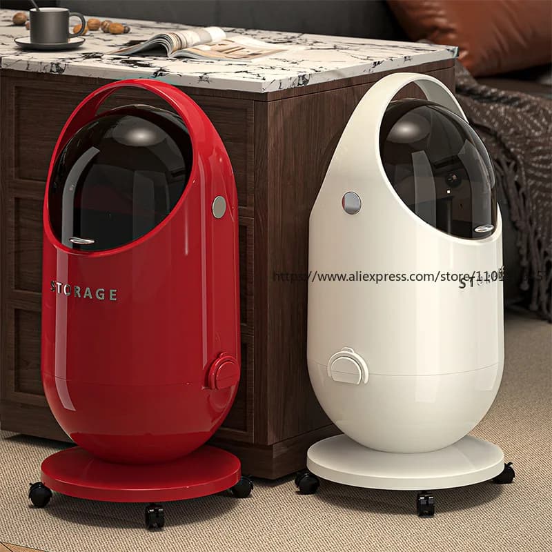 Updated Premium Trash Bin with Lid Rolling Wheels Stylish Design for Home Living Room Kitchen Bedroom No Bending