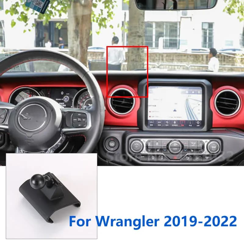 Supporti per supporto per telefono per auto speciali per Jeep Wrangler GPS che supportano base per staffa fissa 17mm accessori 2019-2022