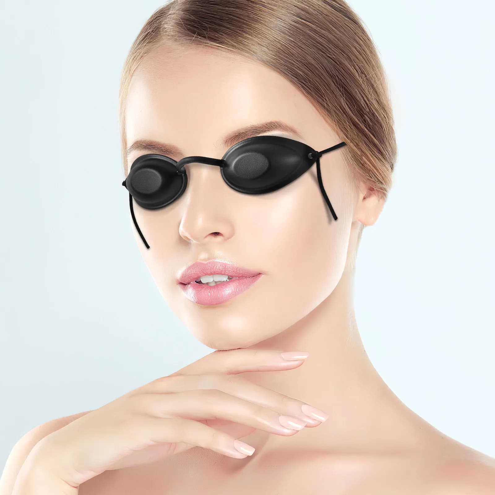 2 eye patch set for IPL therapy with protective case for red and blue light, suitable for teeth whitening, tattoo removal, UV LED