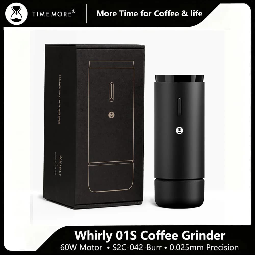 TIMEMORE Whirly 01S Coffee Grinder with Metal Body 30 Precise Settings Portable Electric Coffee Grinder for Home & Outdoor Use
