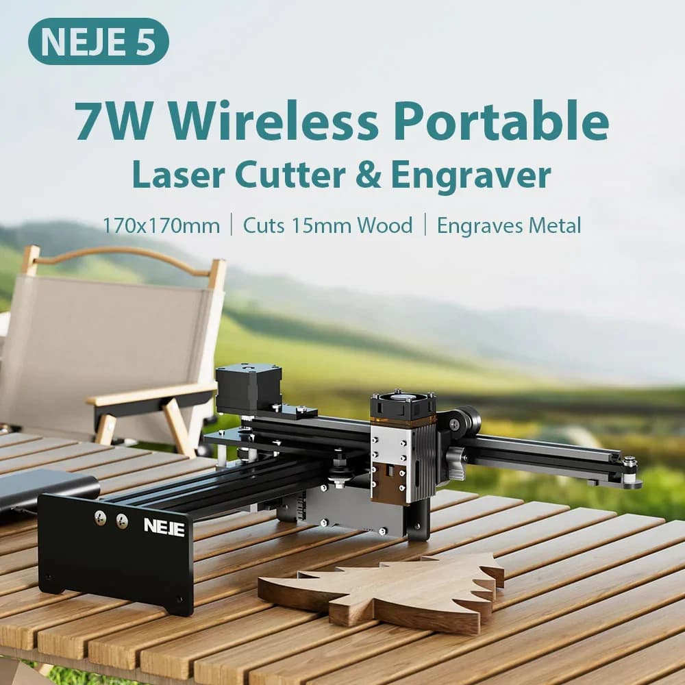 NEJE 5 A40640/E40/E30/A40630/N30820 Wireless Portable Laser Engraving Machine for CNC Wood Processing, Bluetooth APP Control
