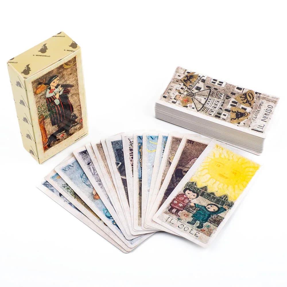 Mazzo di 78 Carte dei Tarocchi in Stile Italiano Dipinto a Mano – La Corte dei Tarocchi 11*5,5cm