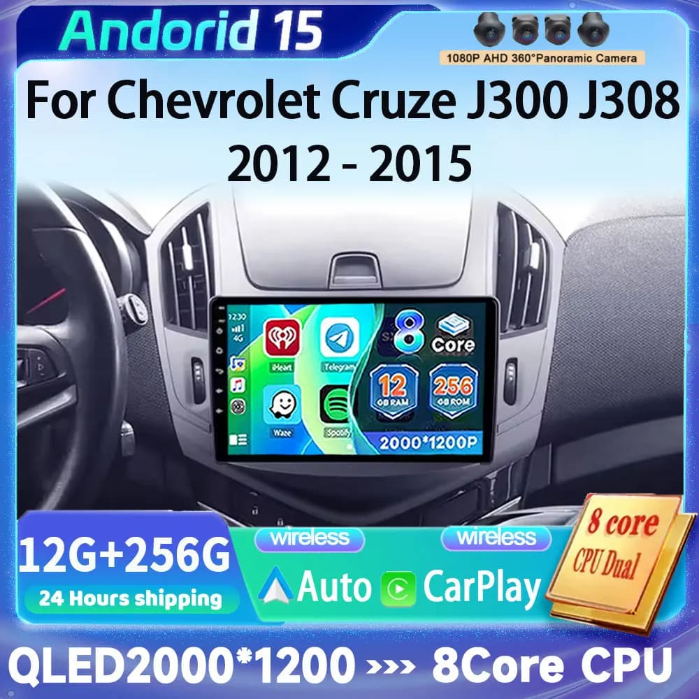 Android 15 Per Chevrolet Cruze J300 J308 2012 - 2015 Carplay Auto GPS Auto Radio Navigazione Lettore Video Multimediale Stereo BT