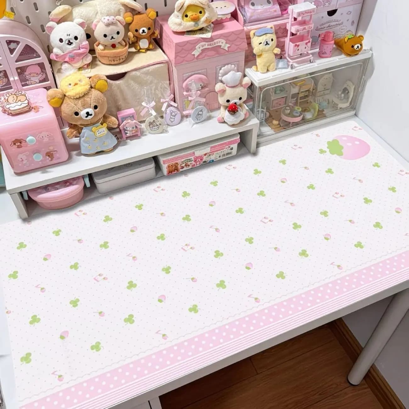 Creative Full Screen Lucky Clover Ins Leather Table Mat Girl Geart Simple Mouse Pad PU Gaming Computer Pad Anti Slip Y2K Pad