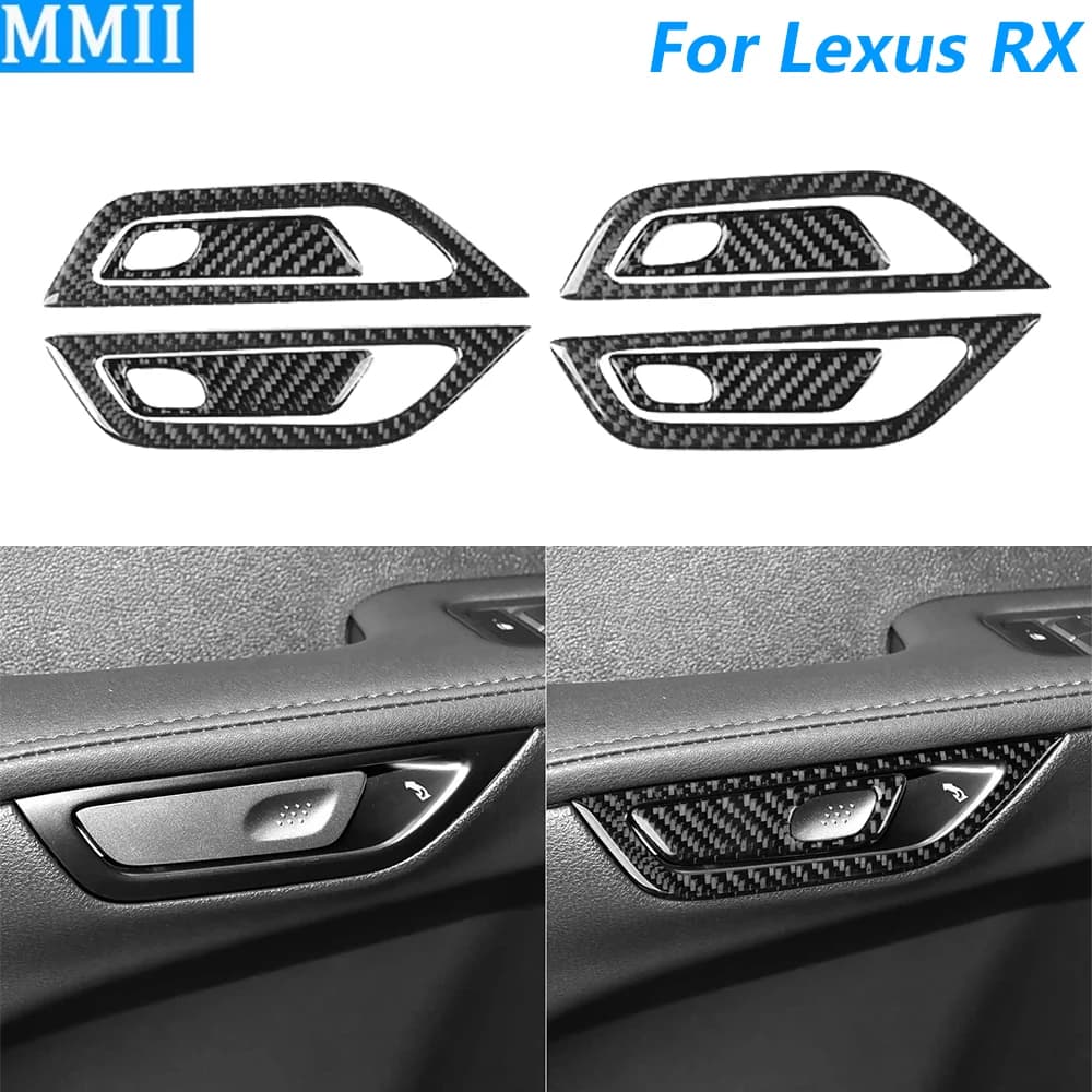 Per Lexus RX RX300 RX350h RX500h 2023-2026 Interruttore della porta in fibra di carbonio Pulsante Pannello di controllo Copertura Trim Set Accessori auto Adesivo