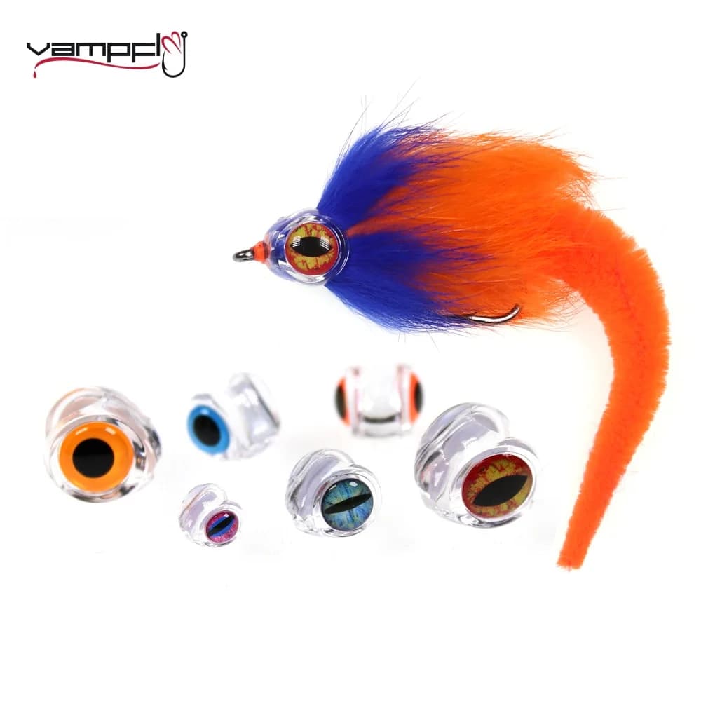 Vampfly 100PCS maschera per occhi di pesce luminosa e 3D sospensione Streamer rettile occhi di drago per luccio trota trota acqua salata materiale per legare