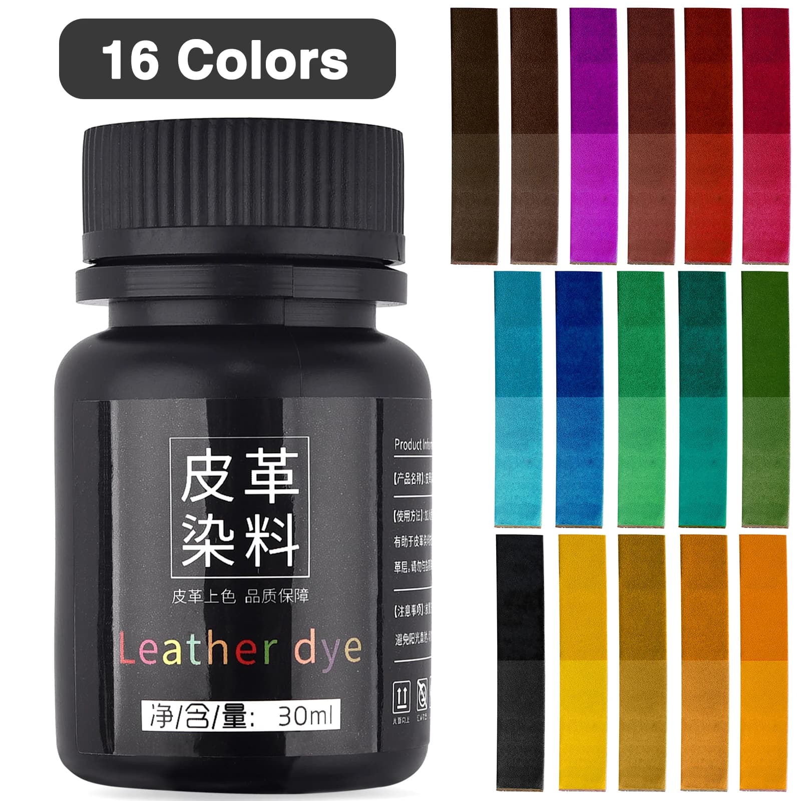 30ml/Bottle 16colors Leather Coloring Pigment Dye Liquid Leather Repair Refurbish Car Seat Bag Shoes Sneakers Skin Care Crafts