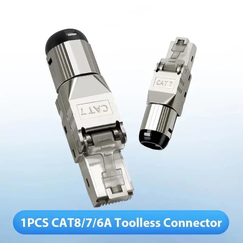 RJ45 Shielded Modular Connector Without Tools Cat8 Cat7 Cat6A 2000MHz 40G for LAN Cable 22AWG-24AWG for Network Configuration