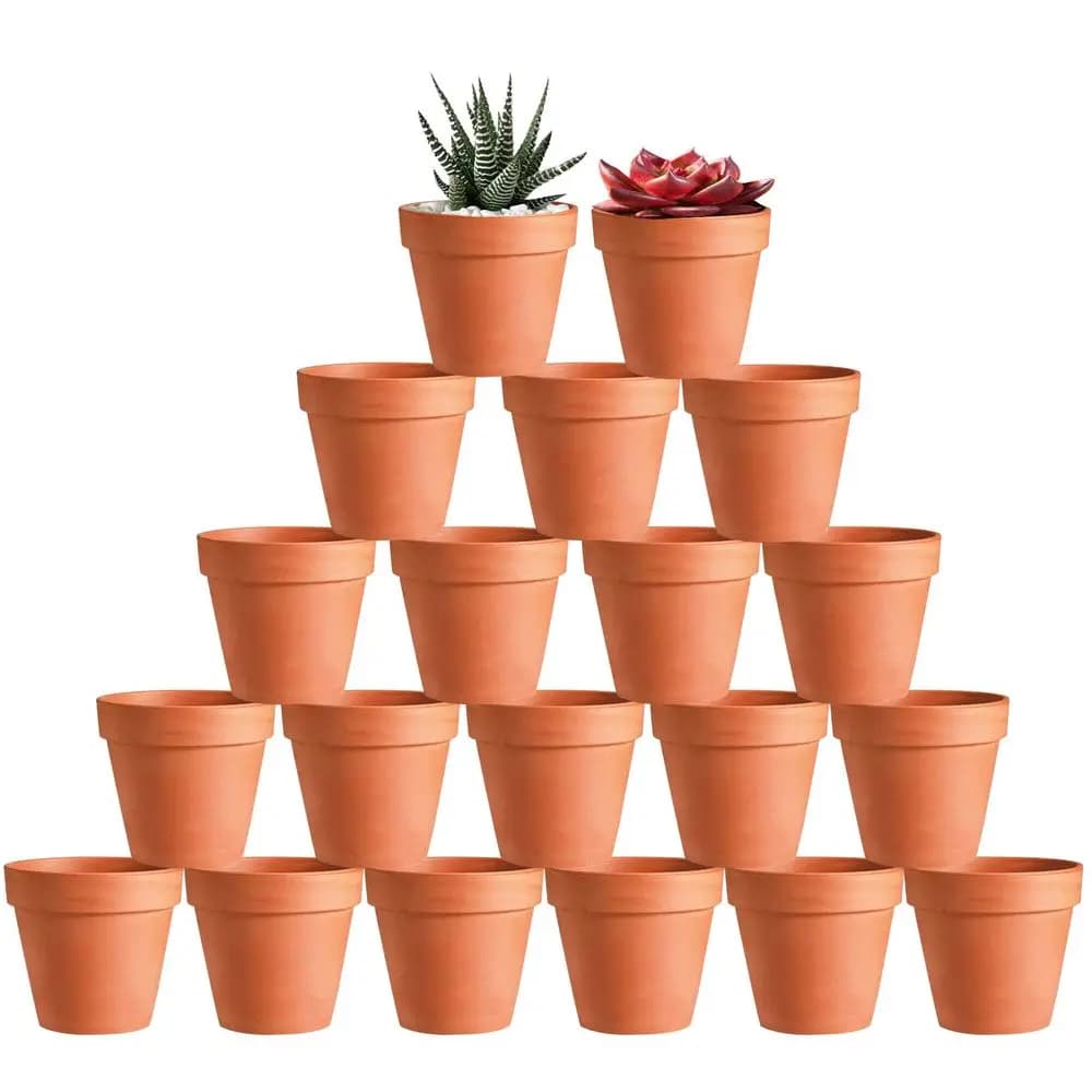 1 inch nursery vases, with drainage, for seedlings and oily plants, 20 pieces package, for indoor use, window sill, terrace