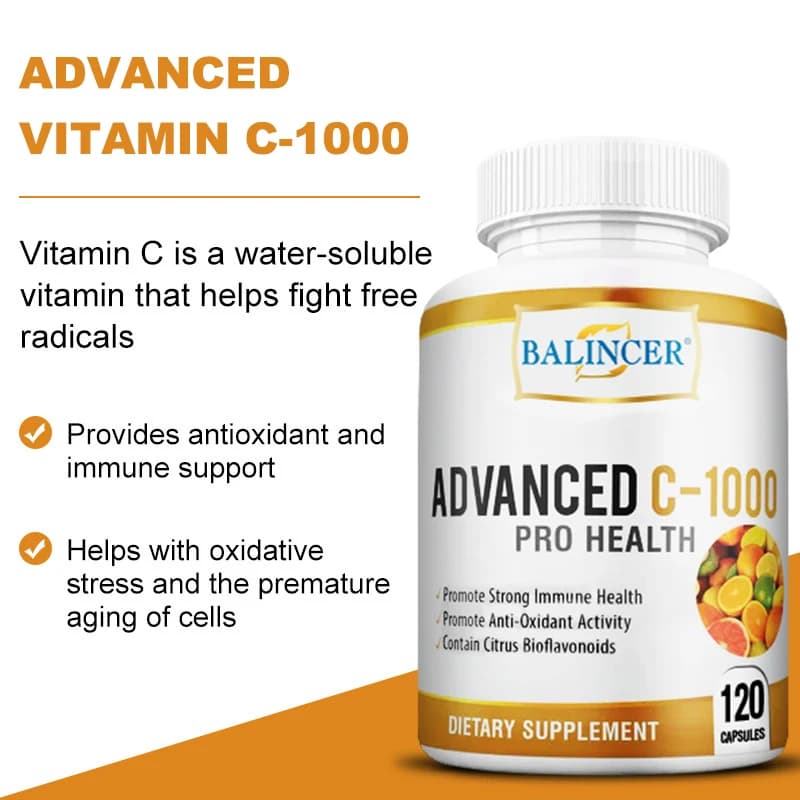 Vitamina C 1000mg - Potente Antiossidante, Stimolante del Collagene, Schiarente per la Pelle, Supporto Energetico Immunitario, Integratore Alimentare Vitaminico