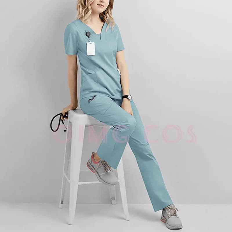 Scrubs Women Uniforms Wholesale Medical Jogger Set Nurses Accessories Dental Clinic Pet Grooming Scrub Top Pants Scrubs