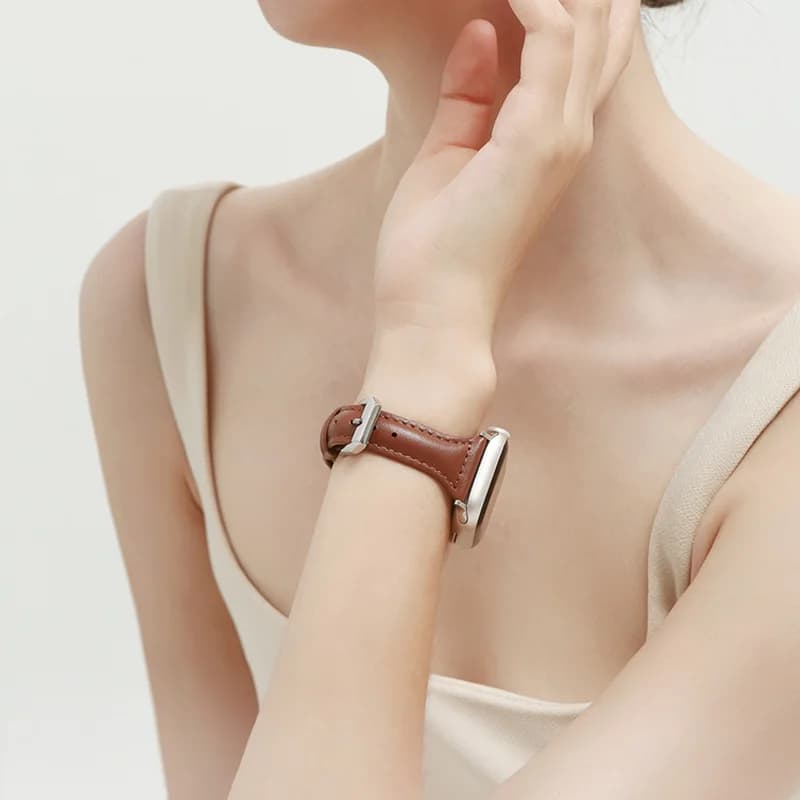 Cinturino in pelle sottile per cinturino Apple Watch 11 10 ultra2-3 49mm 46mm 42mm 41mm-40mm 44mm 45mm Bracciale loop apple watch 8 9 7 6 se 4