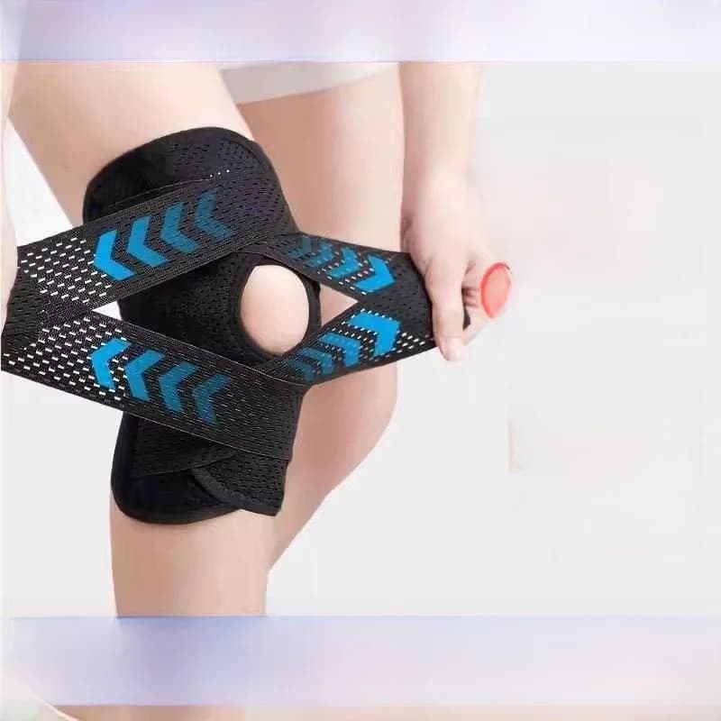 Ginocchiere Sportive da Corsa, Protezione per Lesioni al Menisco, Supporto per Ginocchio a Tre Strati, Cintura Rotulea, Supporto Fisso per Ginocchio