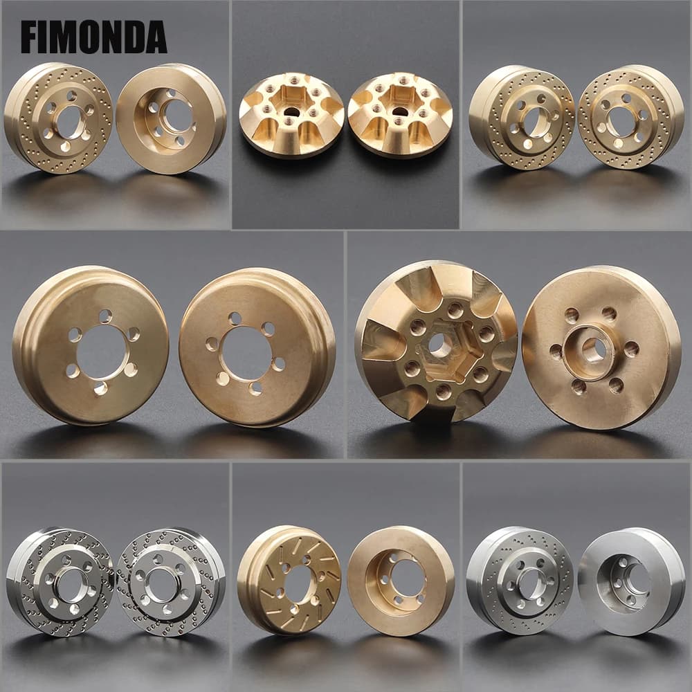 Pesi a disco freno in ottone da 2 pezzi per ruote Vanquish Beadlock da 1,9 2,2 pollici Axial SCX10 Capra Wraith TRX4 TRX6 Contrappeso