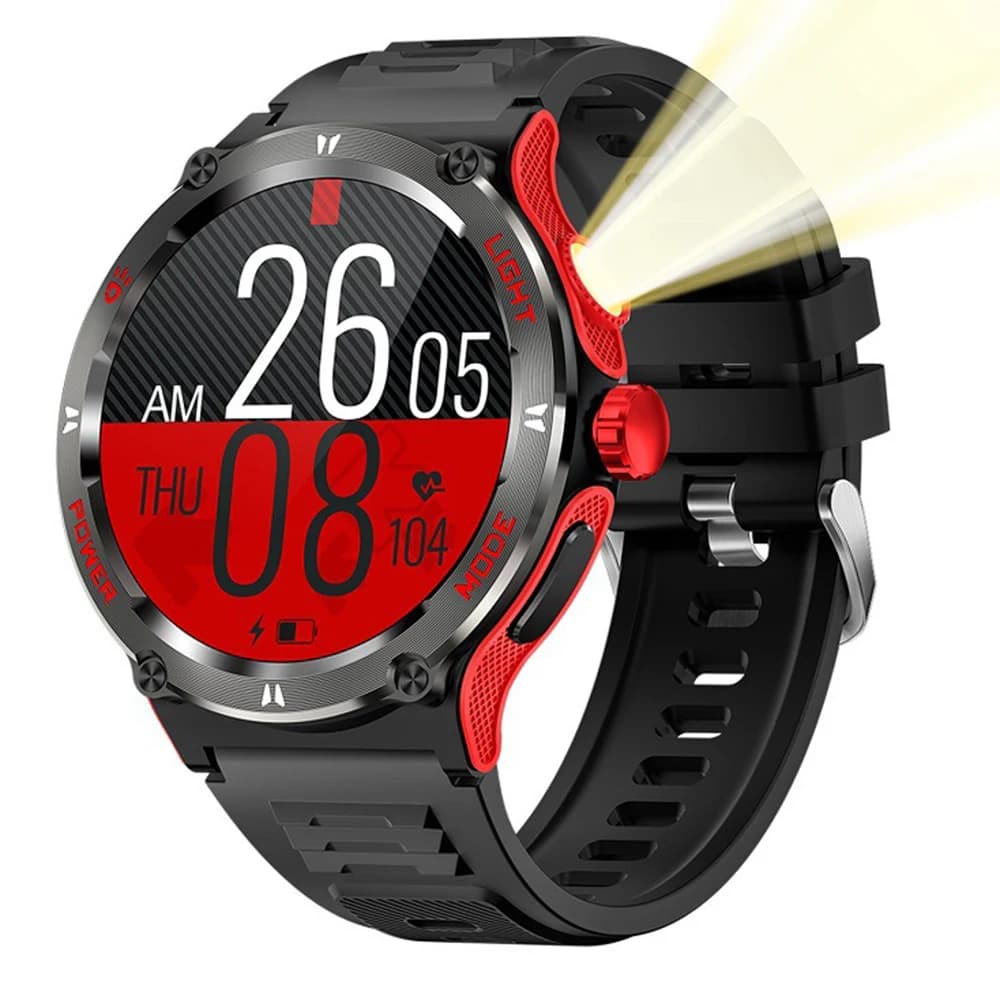 Outdoor Sport Smart Watch Men Women KT76 Smartwatch 2026 Flashlight Digital Wrist Watches Electronic Wristwatch Fitness Bracelet