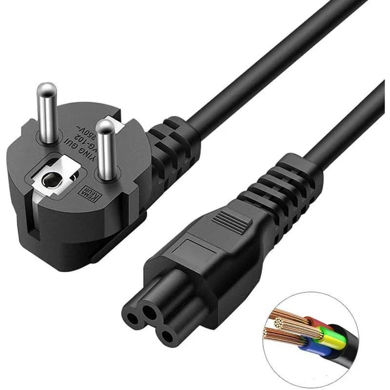 Cavo adattatore di alimentazione universale da 1,5 m con spina a 3 pin per laptop HP, Dell, Toshiba, Sony, ASUS, Lenovo, Samsung.