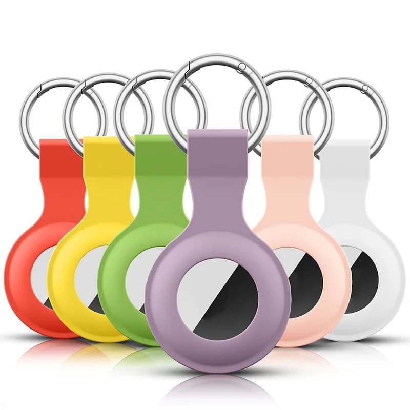 Silicone Case For Apple Airtags Shell Protective Cover Waterproof Airtag Bracket Tracker Accessories AirTag Case With Key Ring