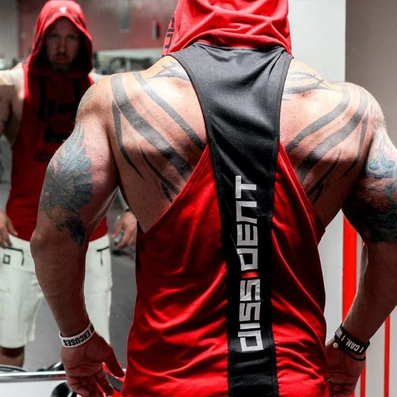 Fitness senza maniche con cappuccio da uomo felpe con cappuccio da palestra Bodybuilding Workout canotte uomo Muscle Hooded Vest