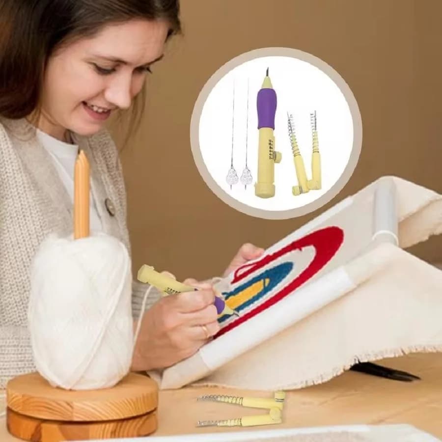 DIY Embroidery Punch Needle Kit with Magic Pen Weaving Knitting Sewing Tool Set for Stitching And Crafting