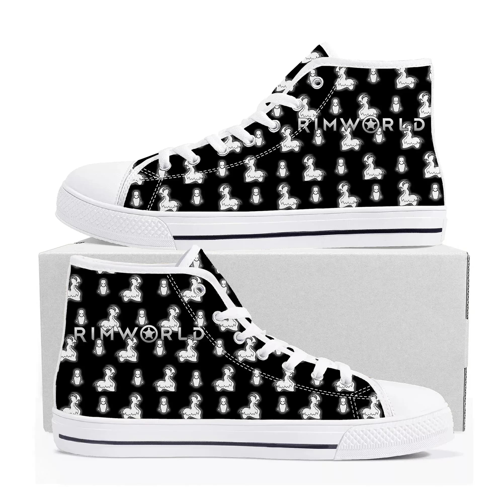 RimWorld High Top Sneakers Hot Cartoon Game Mens Womens Teenager High Quality Fashion Canvas Shoes Casual Tailor Made Sneaker