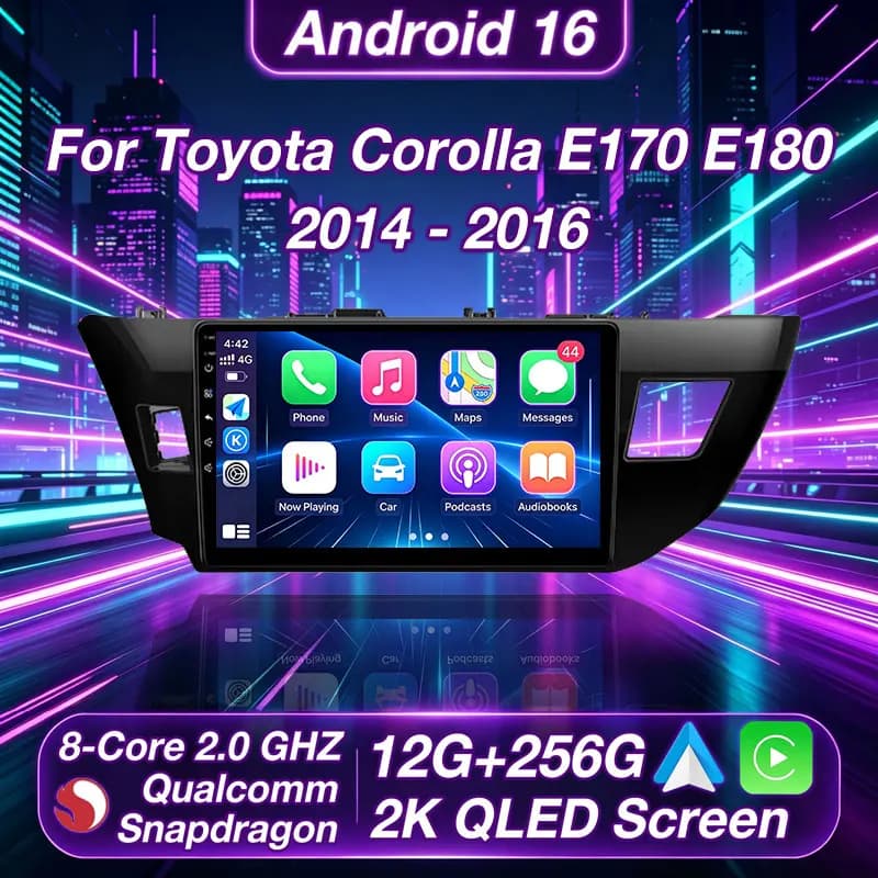 Autoradio Android 16 2 Din per Toyota Corolla Ralink 2014-2016 Lettore Multimediale Video Navigazione MP5 Stereo Carplay