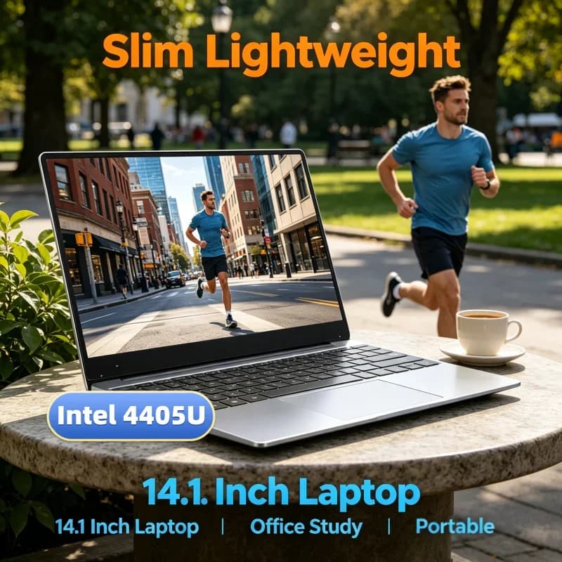Nuovo Laptop Ultra Sottile 14.1 Pollici, Intel 4405U, 32GB, 2TB, PC da Gaming, 1920*1080 HD, Windows 11 Pro, per Ufficio e Studio