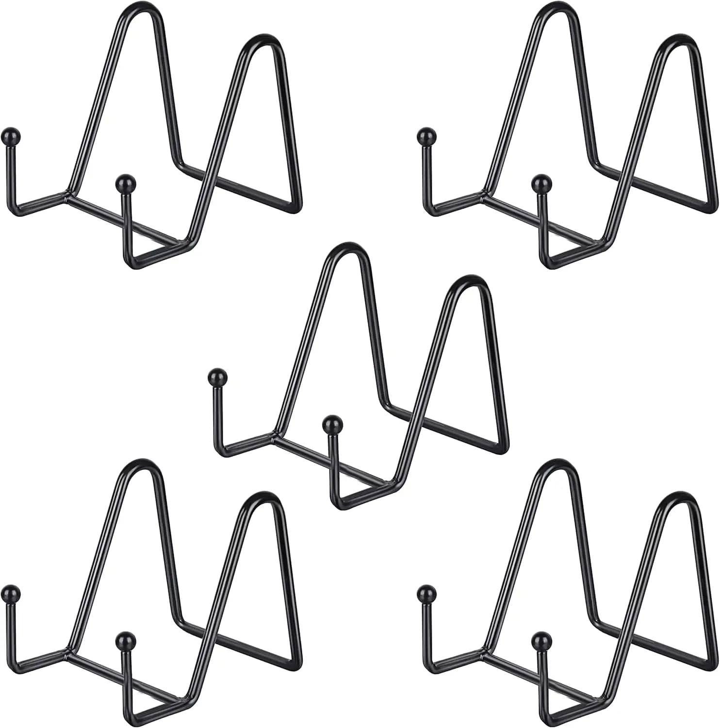 Confezione da 5 Supporti Espositivi per Piatti Piccoli da 3 Pollici, Mini Supporti in Metallo Nero per Foto, Libri, Immagini, Oggetti da Collezione