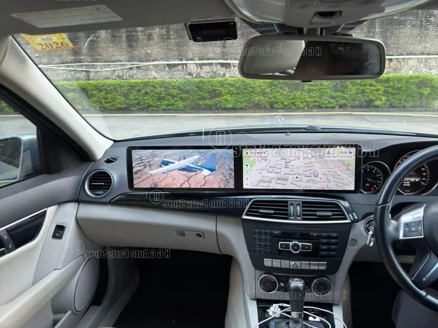 25.6 pollici Doppio Schermo Android 13 Per Mercedes Benz classe C W204 2011-2014 NTG4.5 Auto GPS di Navigazione Lettore Multimediale Auto Radio