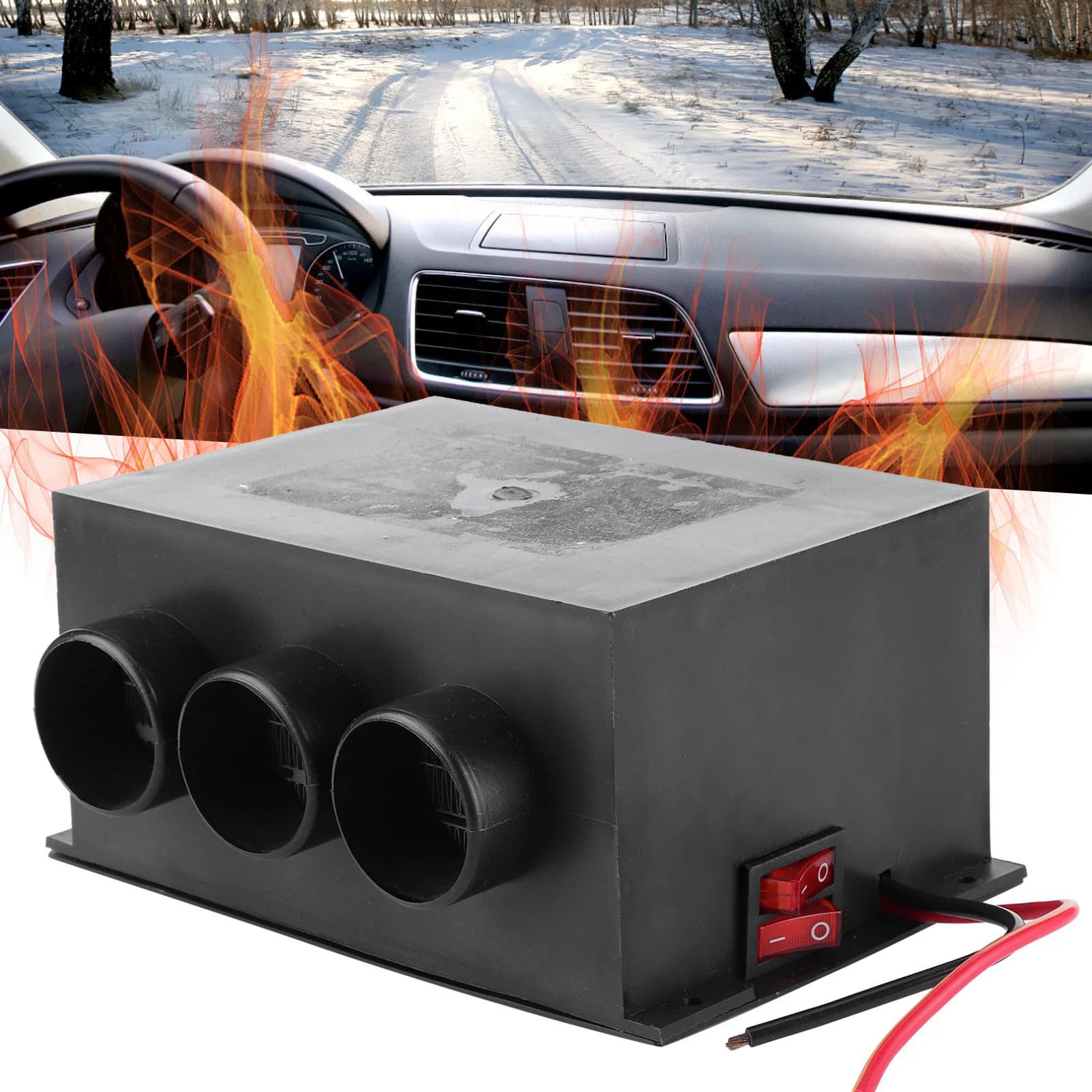 Car heater 12V 3 holes Portable winter heater Sprinkler Remover Buckle Interior accessories Car hood