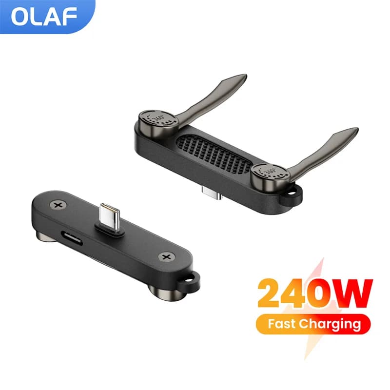 Full-function 240W Fast Charging Adapter With Foldable Phone Stand Type C To Type C 8K@60Hz Converter Headphones Connector