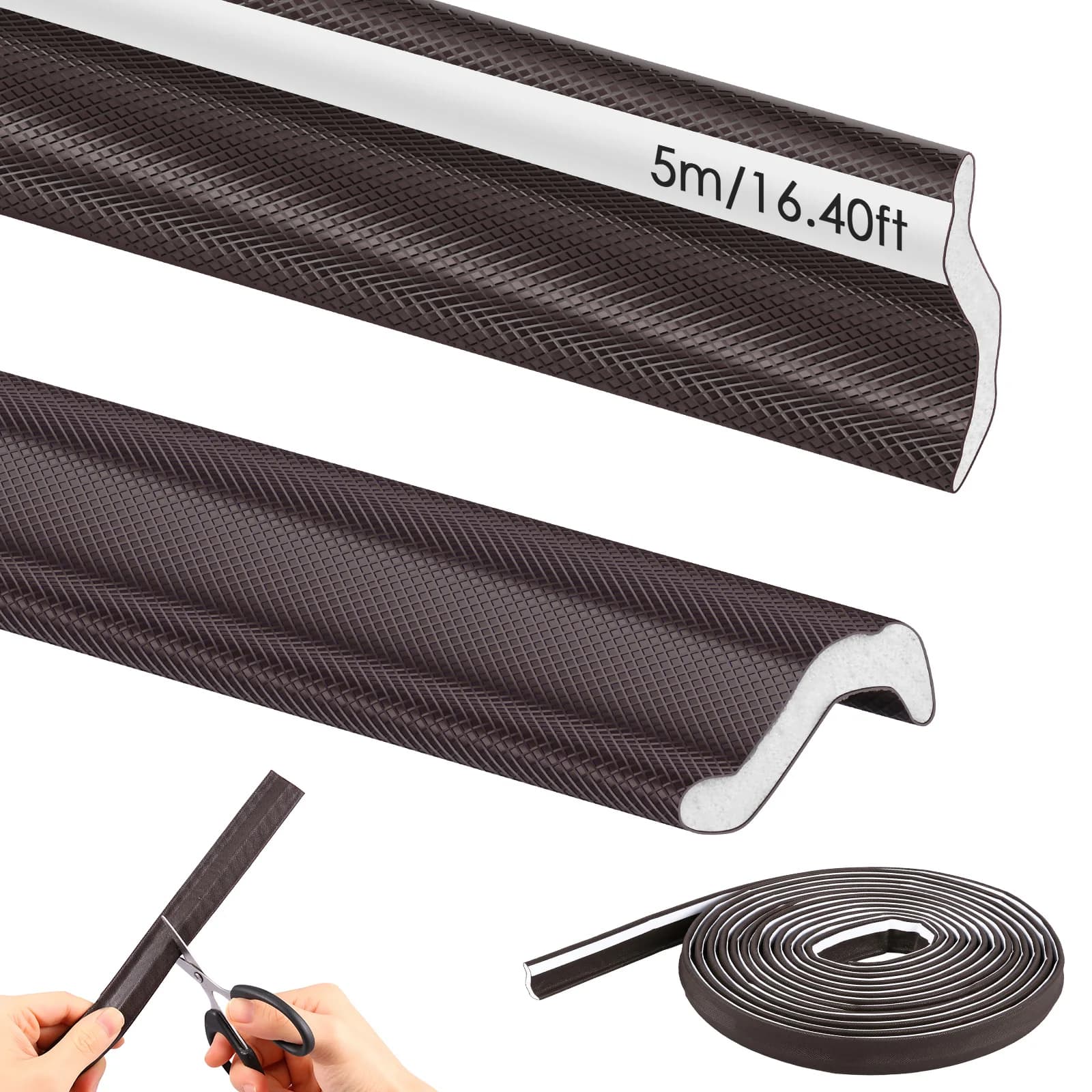 5 M Window Door Seal Strip Self-adhesive Soundproof Door Weather Stripping Windproof Door Gap Seal Strip for Home Window Cabinet