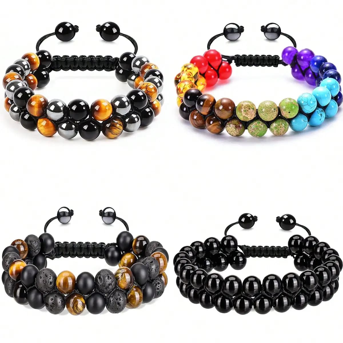 Hanging Bracelet - Fashionable Tiger Eye for Men and Women. Stone round pearls. Stone tiger eye bracelet.