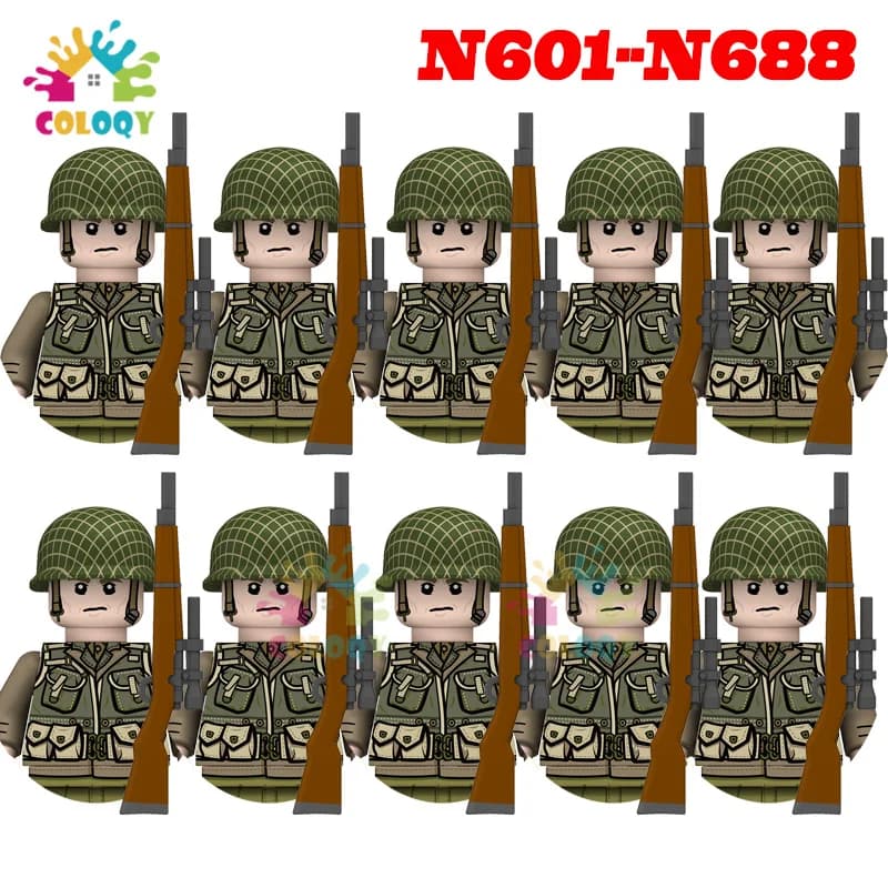 Giocattoli per bambini WW2 10 pz/set N601-N688 Blocchi di Costruzione Soldato dell'Esercito Navale Sovietico degli Stati Uniti Mini Action Figures Giocattoli Per I Bambini Regali Di Natale