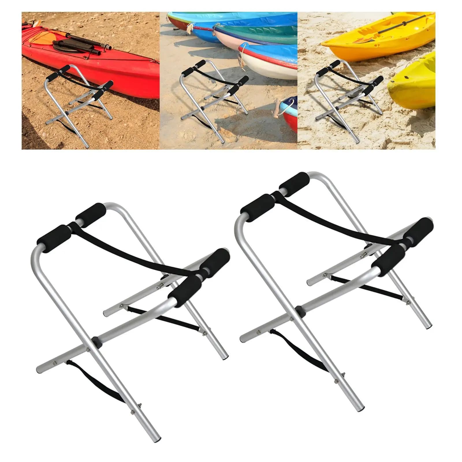 2 Pieces Folded Kayak Stands Paddleboard Stands Accessories Shelf Practical Kayak Racks for Outdoor Indoor Paddle Boards